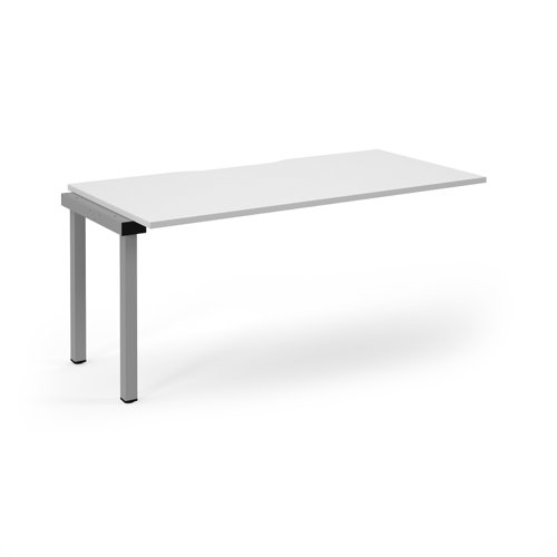Connex 2 Scalloped Single Add-On Desk 1600x800x725mm Silver Frame/White Top SCO168-AB-S-WH Connex 2 Scalloped Single Add-On Desk 1600x800x725mm Silver Frame/White Top SCO168-AB-S-WH