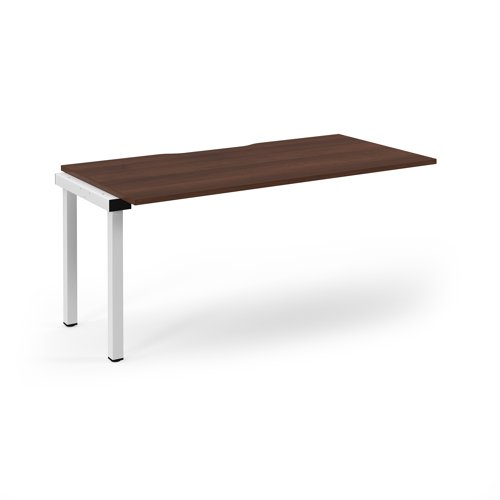Connex 2 Scalloped Single Add-On Desk 1600x800x725mm White Frame/Walnut Top SCO168-AB-WH-W Connex 2 Scalloped Single Add-On Desk 1600x800x725mm White Frame/Walnut Top SCO168-AB-WH-W