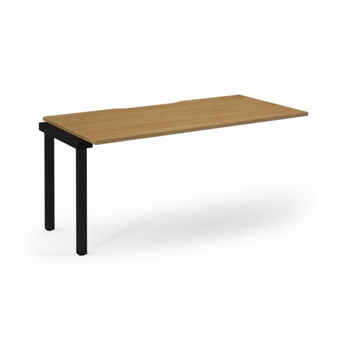 Connex 2 Scalloped Single Add-On Desk 1600x800x725mm Black Frame/Oak Top SCO168-AB-K-O Connex 2 Scalloped Single Add-On Desk 1600x800x725mm Black Frame/Oak Top SCO168-AB-K-O