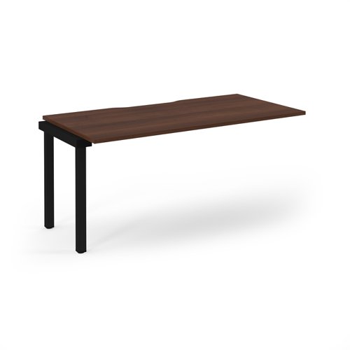 Connex 2 Scalloped Single Add-On Desk 1600x800x725mm Black Frame/Walnut Top SCO168-AB-K-W Connex 2 Scalloped Single Add-On Desk 1600x800x725mm Black Frame/Walnut Top SCO168-AB-K-W