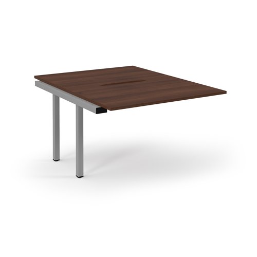 Connex 2 Scalloped Back-to-Back Add-On Desk 1200x1600x725mm Silver Frame/Walnut Top SCO1216-AB-S-W Connex 2 Scalloped Back-to-Back Add-On Desk 1200x1600x725mm Silver Frame/Walnut Top SCO1216-AB-S-W