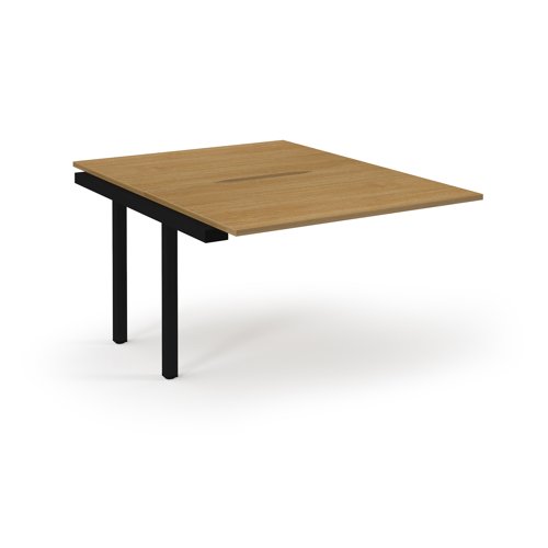 Connex 2 Scalloped Back-to-Back Add-On Desk 1200x1600x725mm Black Frame/Oak Top SCO1216-AB-K-O Connex 2 Scalloped Back-to-Back Add-On Desk 1200x1600x725mm Black Frame/Oak Top SCO1216-AB-K-O