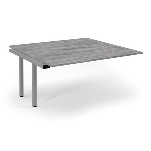 Connex 2 Scalloped Back-to-Back Add-On Desk 1600x1600x725mm Silver Frame/GreyOak Top SCO1616-AB-S-GO Connex 2 Scalloped Back-to-Back Add-On Desk 1600x1600x725mm Silver Frame/GreyOak Top SCO1616-AB-S-GO