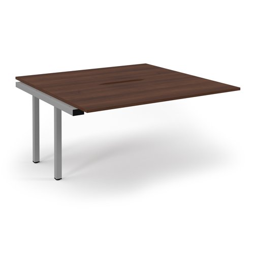 Connex 2 Scalloped Back-to-Back Add-On Desk 1600x1600x725mm Silver Frame/Walnut Top SCO1616-AB-S-W Connex 2 Scalloped Back-to-Back Add-On Desk 1600x1600x725mm Silver Frame/Walnut Top SCO1616-AB-S-W