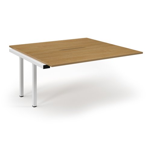 Connex 2 Scalloped Back-to-Back Add-On Desk 1600x1600x725mm White Frame/Oak Top SCO1616-AB-WH-O Connex 2 Scalloped Back-to-Back Add-On Desk 1600x1600x725mm White Frame/Oak Top SCO1616-AB-WH-O