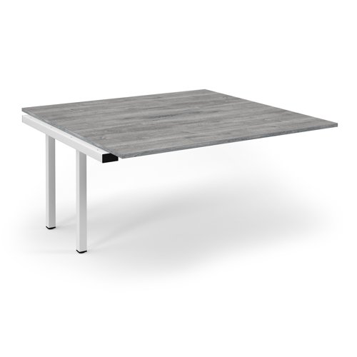Connex 2 Scalloped Back-to-Back Add-On Desk 1600x1600x725mm White Frame/GreyOak Top SCO1616-AB-WH-GO Connex 2 Scalloped Back-to-Back Add-On Desk 1600x1600x725mm White Frame/GreyOak Top SCO1616-AB-WH-GO