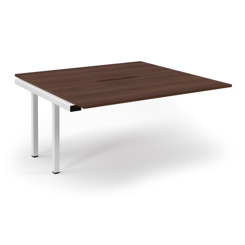 Connex 2 Scalloped Back-to-Back Add-On Desk 1600x1600x725mm White Frame/Walnut Top SCO1616-AB-WH-W Connex 2 Scalloped Back-to-Back Add-On Desk 1600x1600x725mm White Frame/Walnut Top SCO1616-AB-WH-W