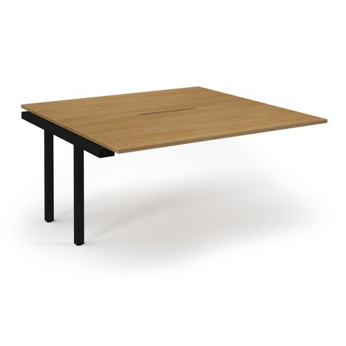 Connex 2 Scalloped Back-to-Back Add-On Desk 1600x1600x725mm Black Frame/Oak Top SCO1616-AB-K-O Connex 2 Scalloped Back-to-Back Add-On Desk 1600x1600x725mm Black Frame/Oak Top SCO1616-AB-K-O
