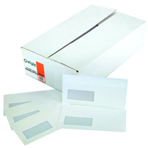 Style+Wallet+Envelopes+Self-Seal+Window+DL+White+80gsm+%28Pack+1000%29