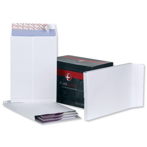Plus Fabric Gusset Envelopes 381x254x25mm White 120gsm (100) H28866