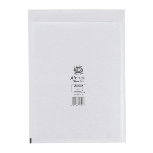 Jiffy+Airkraft+Bag+Bubble-lined+Size+5+Peel+and+Seal+260x345mm+White+Ref+JL-AMP-5-10+%5BPack+10%5D