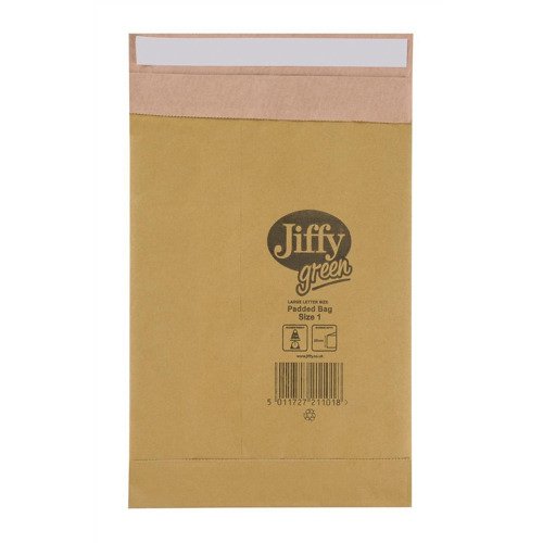 Jiffy+Green+Mailing+Bag+Size+1+165x280mm+Gold+%28Pack+100%29+JPB-1+611492