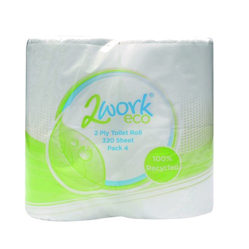 Recycled+Toilet+Roll+Twin+2ply+320sheet+White+%28Pack+36%29