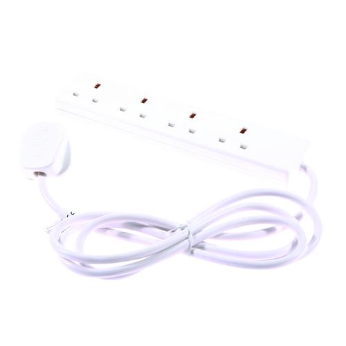 Basic Extension Lead 4 Way 2m White