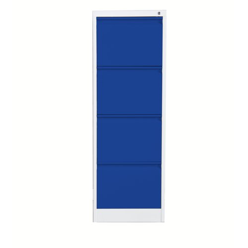 Phoenix FC Series Filing Cabinet 4 Drawer Key Lock Grey/Blue FC1004GBK Phoenix FC Series Filing Cabinet 4 Drawer Key Lock Grey/Blue FC1004GBK