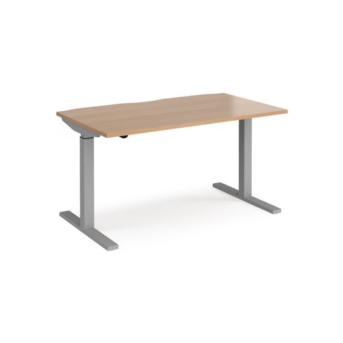 Elev8 Mono Straight Sit-Stand Desk 1400x800mm Silver Frame/Beech Top EVM-1400-S-B Elev8 Mono Straight Sit-Stand Desk 1400x800mm Silver Frame/Beech Top EVM-1400-S-B