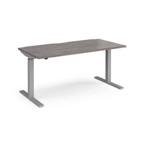 Elev8 Mono Straight Sit-Stand Desk 1600x800mm Silver Frame/Grey Oak Top EVM-1600-S-GO Elev8 Mono Straight Sit-Stand Desk 1600x800mm Silver Frame/Grey Oak Top EVM-1600-S-GO