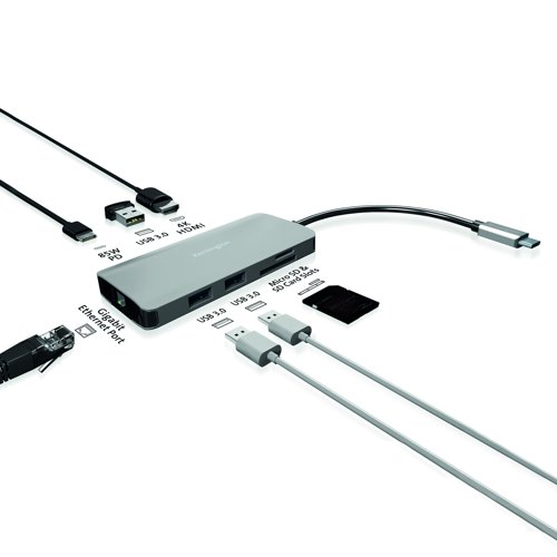 Kensington UH1400P 8-in-1 Driverless Mobile Docking Station USB-C K33820WW Kensington UH1400P 8-in-1 Driverless Mobile Docking Station USB-C K33820WW