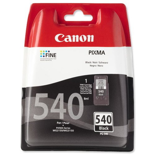Canon+No.540+Inkjet+Cartridge+Black+PG-540+5225B005