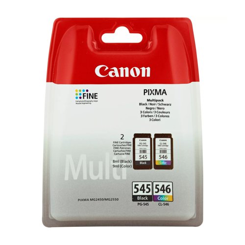 Canon+No.545%2F546+Inkjet+Cartridge+Black%2FColour+Twinpack+PG-545%2FCL-546+8287B005