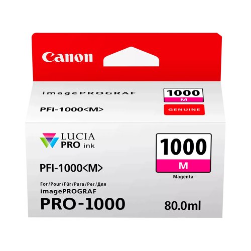 Canon PFI-1000M Inkjet Cartridge Magenta 0548C001 Canon PFI-1000M Inkjet Cartridge Magenta 0548C001