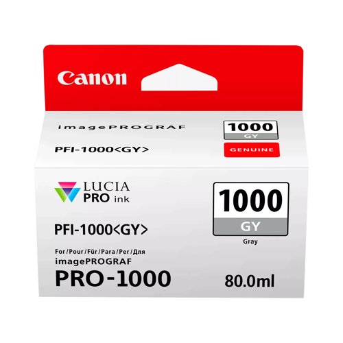 Canon PFI-1000GY Inkjet Cartridge Grey 0552C001 Canon PFI-1000GY Inkjet Cartridge Grey 0552C001