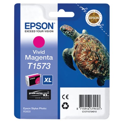Epson T1573 Inkjet Cartridge High Capacity Vivid Magenta C13T15734010 Epson T1573 Inkjet Cartridge High Capacity Vivid Magenta C13T15734010
