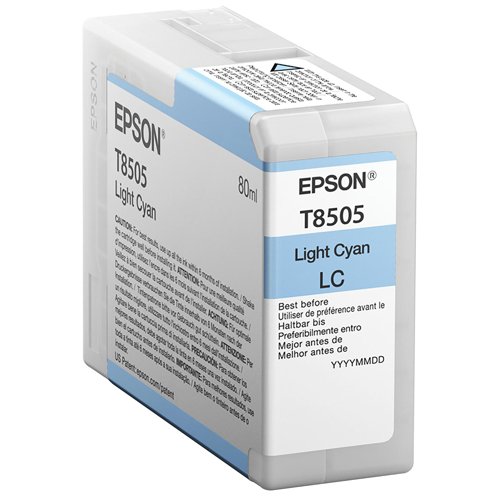 Epson T8505 Inkjet Cartridge Light Cyan C13T850500 Epson T8505 Inkjet Cartridge Light Cyan C13T850500