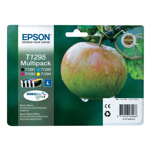 Epson+T1295+Inkjet+Cartridge+Black%2FCyan%2FMagenta%2FYellow+Value+Pack+T12954010