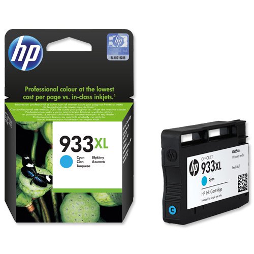 HP+No.933XL+Inkjet+Cartridge+High+Capacity+Cyan+CN054AE