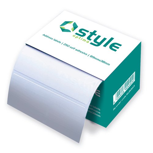 Style Optima Address Labels 89x38mm White (250)