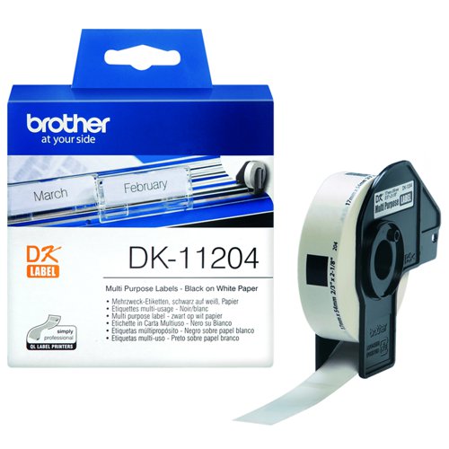 Brother+Multipurpose+Label+Roll+17x54mm+%28Pack+400%29+DK-11204