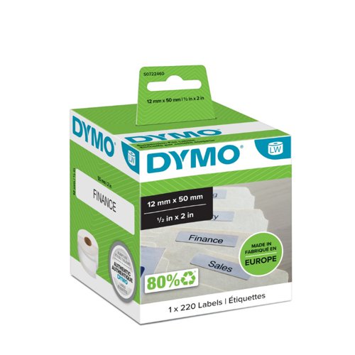 DYMO+LabelWriter+Suspension+File+Labels+12x50mm+White+%28220+Labels%29+99017+S0722460