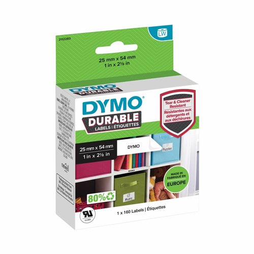 DYMO Durable Multipurpose Labels 25x54mm White 2112283 DYMO Durable Multipurpose Labels 25x54mm White 2112283