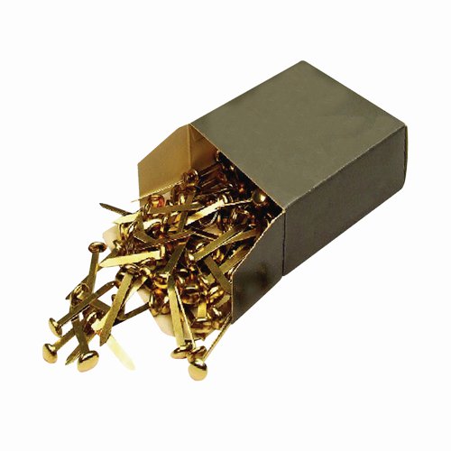 Paper+Fasteners+Brassed+Steel+13mm+%5BPack+200%5D