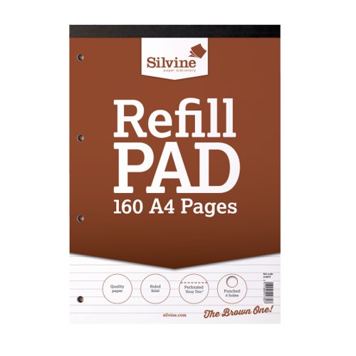 Silvine+Refill+Pad+A4+Feint+Ruled+75gsm+160pages+A4RPF