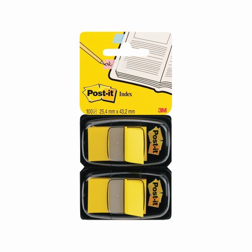 3M Post-it Standard Index Flags 25mm Yellow (Pack 2x50) 680-YEEU 3M Post-it Standard Index Flags 25mm Yellow (Pack 2x50) 680-YEEU