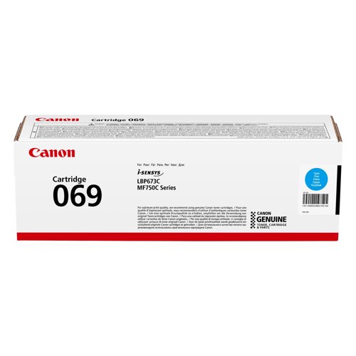 Canon 069C Toner Cartridge Cyan 5093C002 Canon 069C Toner Cartridge Cyan 5093C002
