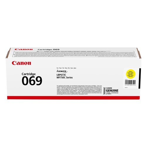 Canon 069Y Toner Cartridge Yellow 5091C002 Canon 069Y Toner Cartridge Yellow 5091C002