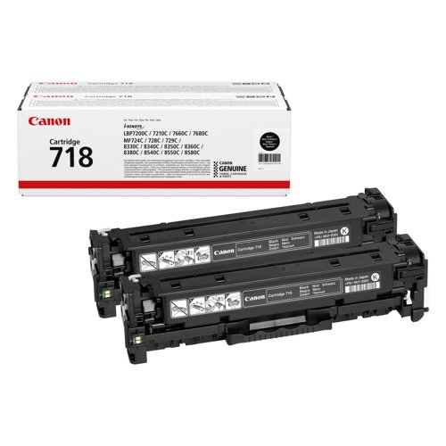 Canon 718VP Toner Cartridges Black (Pack 2) 2662B005 Canon 718VP Toner Cartridges Black (Pack 2) 2662B005