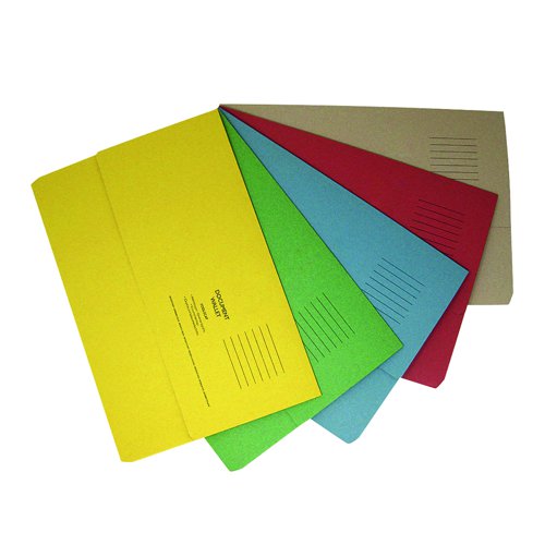 Half+Flap+Document+Wallet+Foolscap+Assorted+Colours+250gsm+%28Pack+50%29