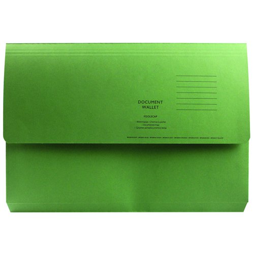 Half+Flap+Document+Wallet+Foolscap+Green+250gsm+%28Pack+50%29