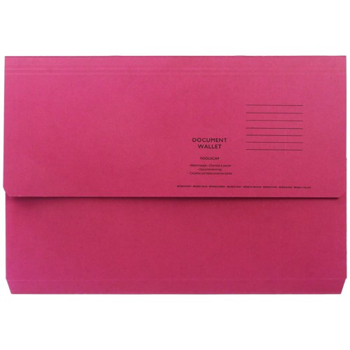 Half+Flap+Document+Wallet+Foolscap+Red+250gsm+%28Pack+50%29