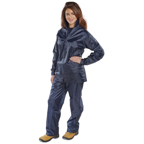 Beeswift Nylon B-Dri Weatherpoof Suit Navy Blue XL NBDSNXL