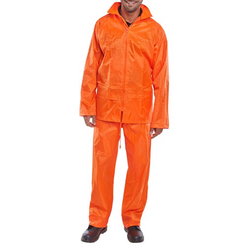 Beeswift Nylon B-Dri Weatherpoof Suit Orange Large NBDSORL