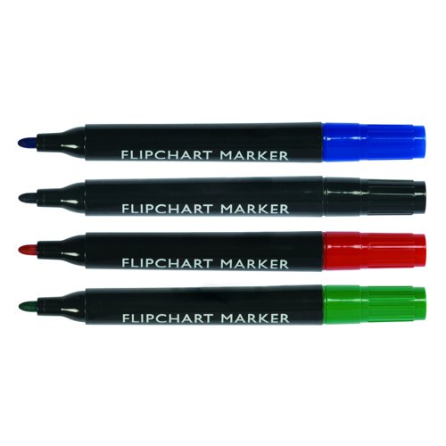 Flipchart+Marker+Pen+Bullet+Tip+Assorted+Colours+%28Pack+4%29