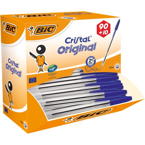 BIC+Cristal+Original+Ballpoint+Pen+Medium+Blue+896039