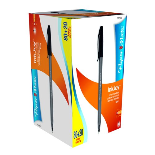Paper Mate InkJoy 100 Ballpoint Pen Medium Black Value Pack S0977410 Paper Mate InkJoy 100 Ballpoint Pen Medium Black Value Pack S0977410