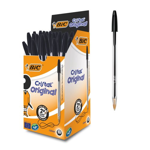 BIC Cristal Original Ballpoint Pen Medium Black (4x50) 8373632 BIC Cristal Original Ballpoint Pen Medium Black (4x50) 8373632