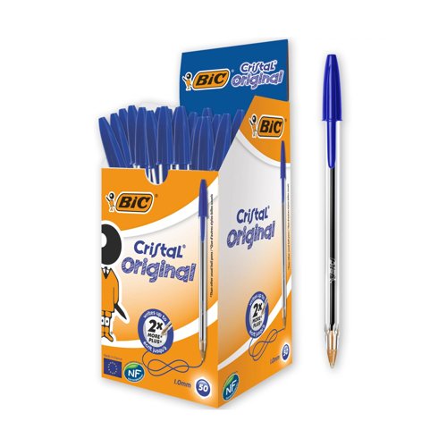 BIC Cristal Original Ballpoint Pen Medium Blue (4x50) 8373602 BIC Cristal Original Ballpoint Pen Medium Blue (4x50) 8373602